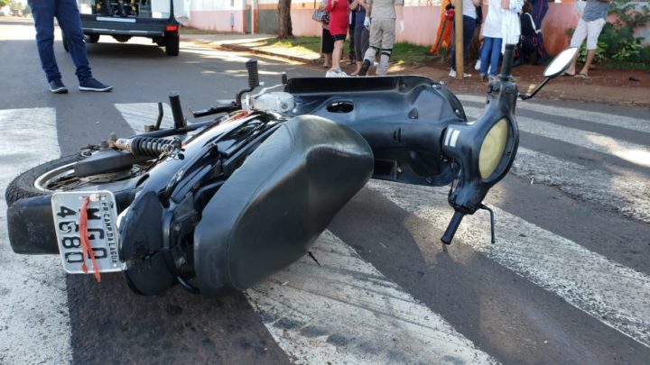 Acidente entre duas motos deixou três mulheres feridas na Perimetral Tancredo Neves.