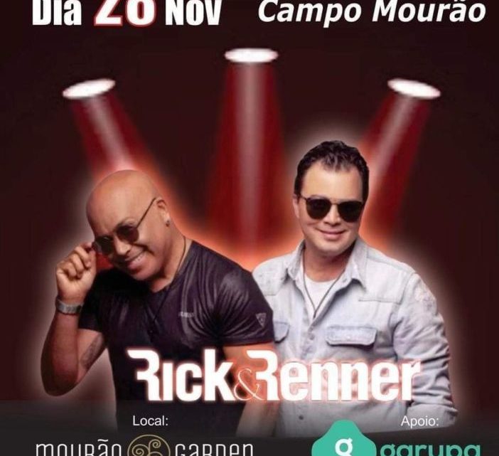 Rick e Renner um show imperdível dia 28 de Novembro no Mourão Garden