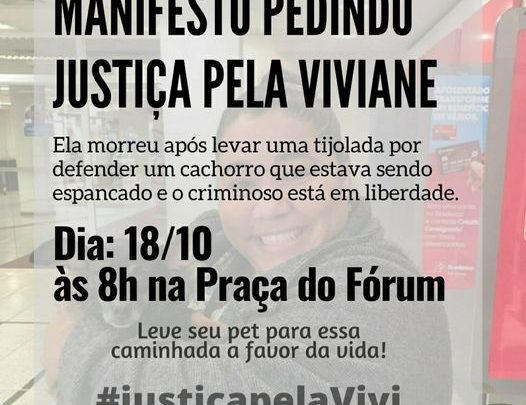 Manifesto pedindo justiça pela morte da Viviane acontece neste domingo na praça do fórum