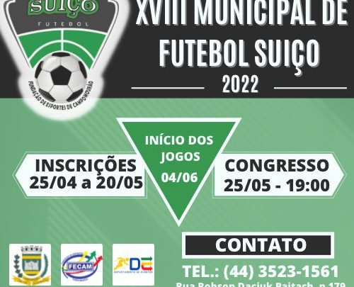 Inscrições abertas para futebol suíço e jogos universitário