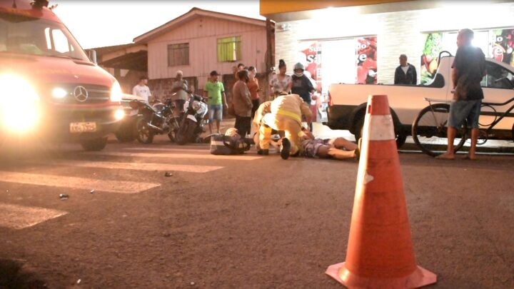 Acidente entre duas motos deixa dois feridos em Campo Mourão