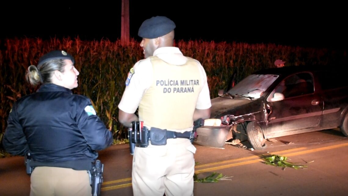 Acidente entre três veículos deixa mulher ferida na PR-549