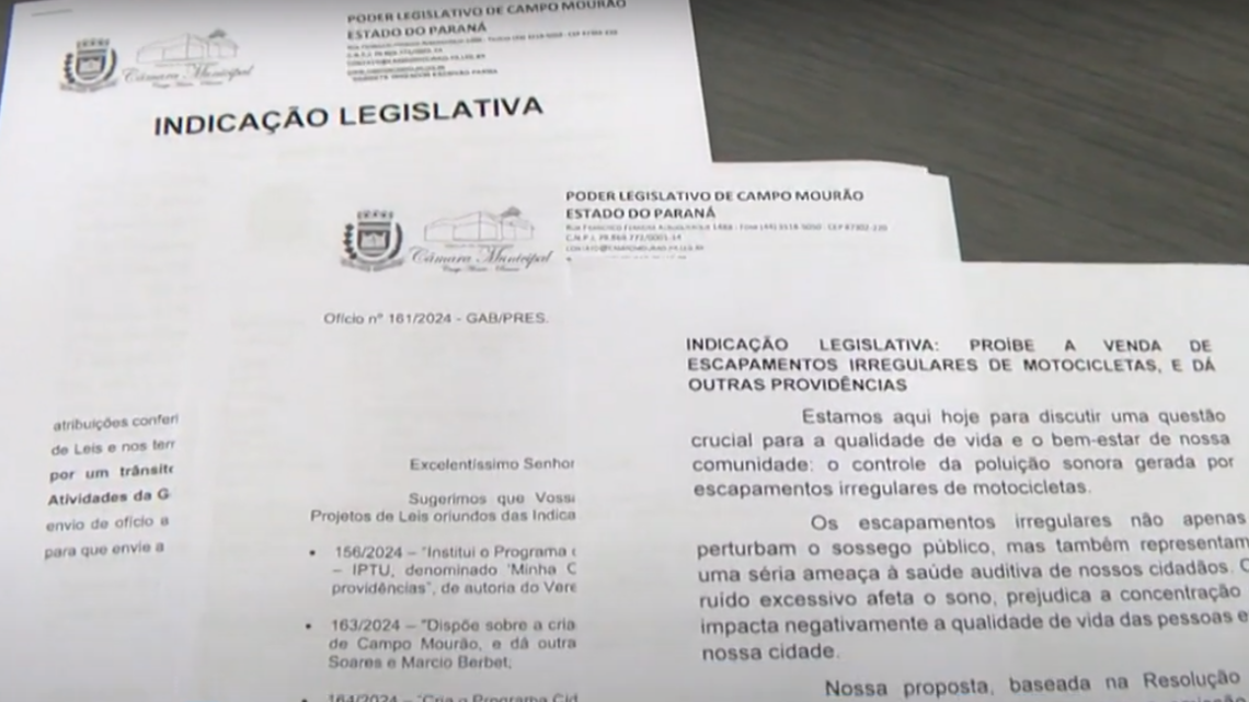 VEREADOR FAZ PROJETO DE LEI PARA ESCAPAMENTOS DE MOTOCICLETAS BARULHENTAS