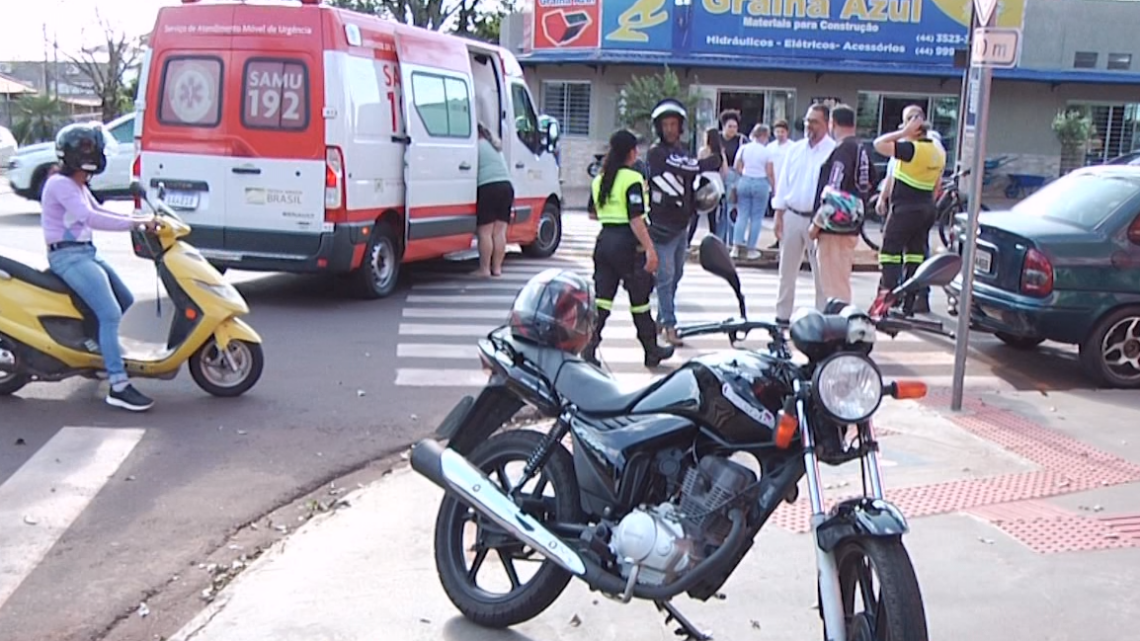 ACIDENTE ENVOLVENDO MOTO E BICICLETA NA AV. GOIOERÊ EM CAMPO MOURÃO