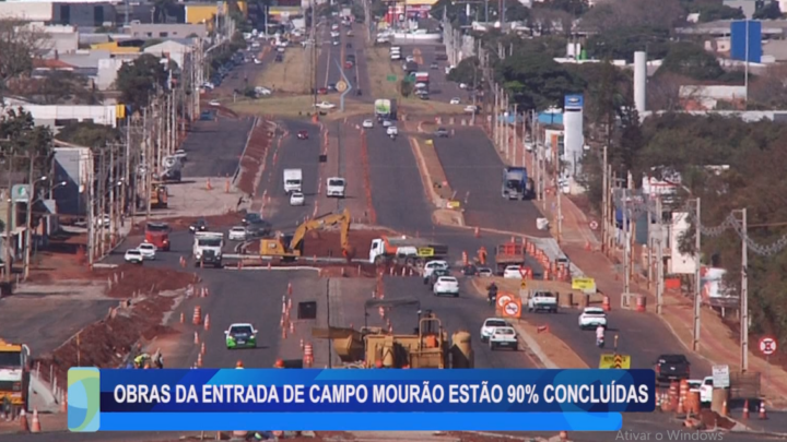 OBRAS DA ENTRADA DE CAMPO MOURÃO ESTÃO 90% CONCLUÍDAS