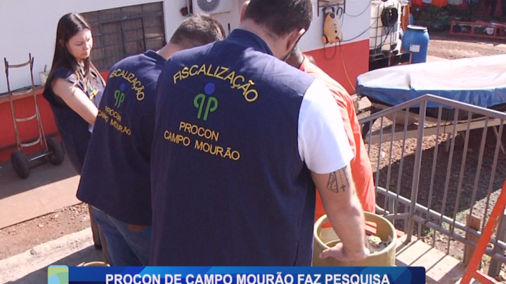 PROCON DE CAMPO MOURÃO FAZ PESQUISA DE PREÇOS DE GÁS DE COZINHA