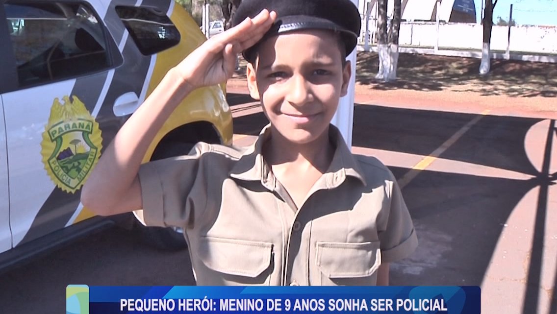 PEQUENO HERÓI: MENINO DE 9 ANOS SONHA SER POLICIAL