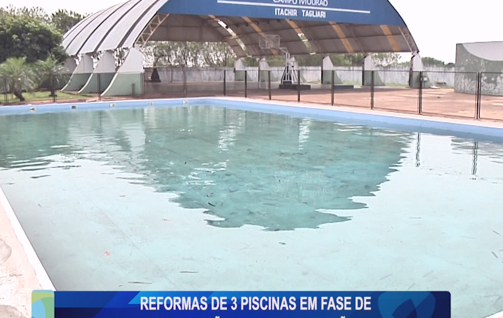 REFORMA DE 3 PISCINAS EM FASE DE CONCLUSÃO EM CAMPO MOURÃO