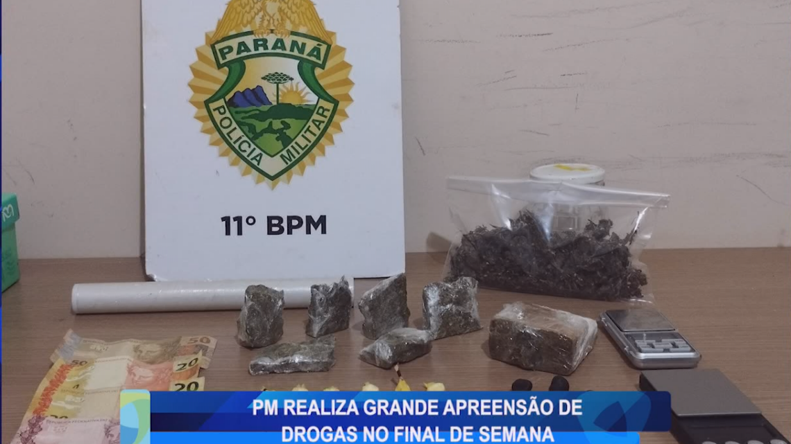 PM REALIZA GRANDE APREENSÃO DE DROGAS NO FINAL DE SEMANA