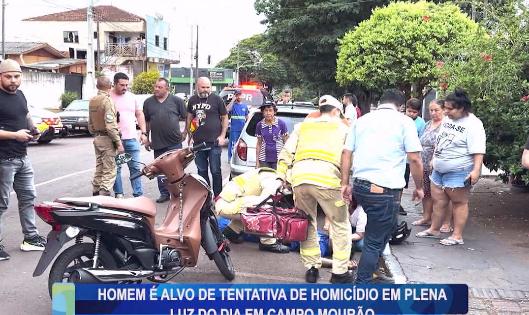 HOMEM É ALVO DE TENTATIVA DE HOMICÍDIO EM PELNA LUZ DO DIA EM CAMPO MOURÃO