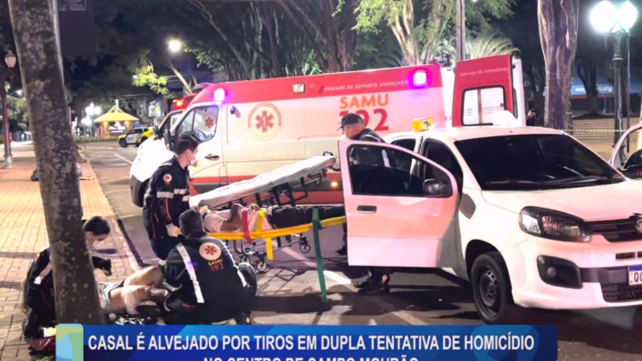 CASAL É ALVEJADO POR TIROS EM DUPLA TENTATIVA DE HOMICÍDIO NO CENTRO DE CAMPO MOURÃO