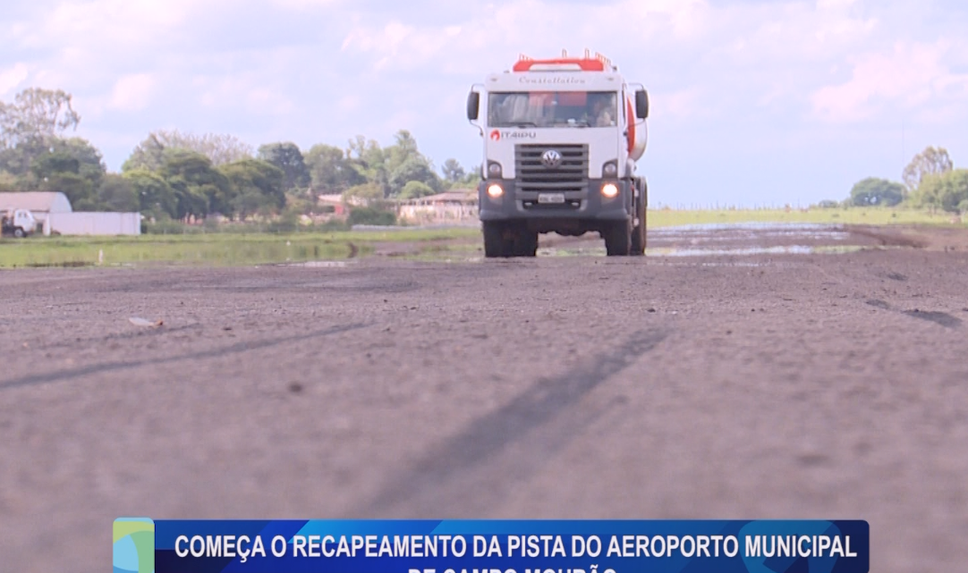 COMEÇA O RECAPEAMENTO DA PISTA DO AEROPORTO MUNICIPAL DE CAMPO MOURÃO