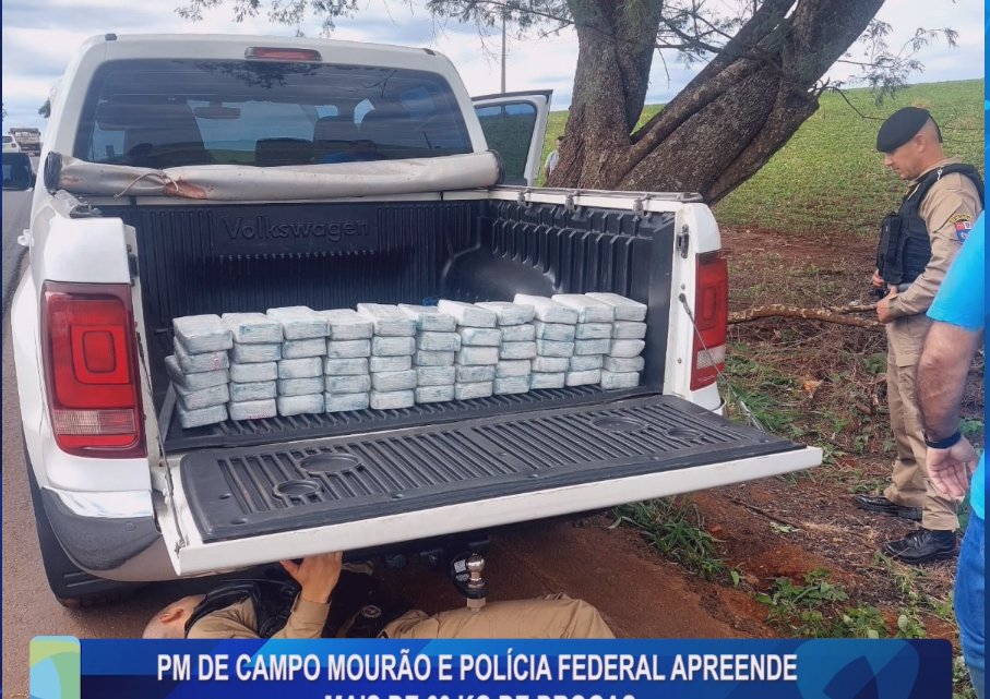 PM DE CAMPO MOURÃO E POLÍCIA FEDERAL APREENDE MAIS DE 60 KG DE DROGAS