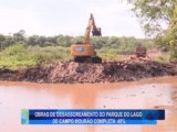 OBRAS DE DESASSOREAMENTO DO PARQUE DO LAGO DE CAMPO MOURÃO COMPLETA 40%