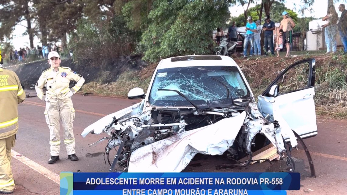 ADOLESCENTE MORRE EM ACIDENTE NA RODOVIA PR-558 ENTRE CAMPO MOURÃO E ARARUNA