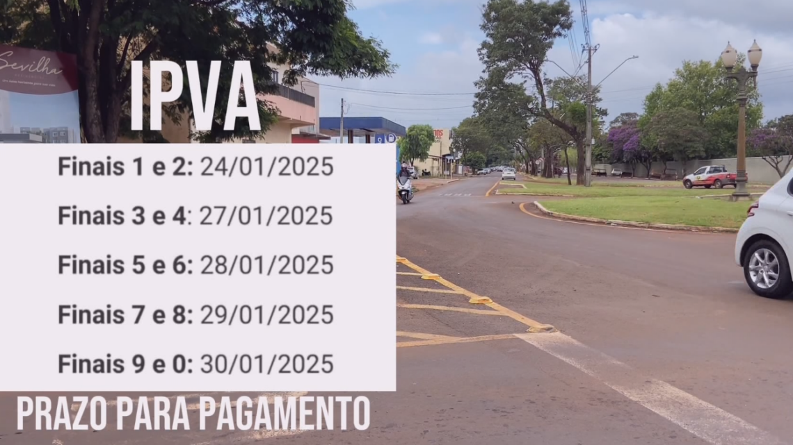 PRORROGADO O PRAZO DE PAGAMENTO DO IPVA 2025