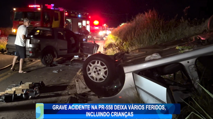 GRAVE ACIDENTE NA PR 558 DEIXA VÁRIOS FERIDOS, INCLUINDO CRIANÇAS