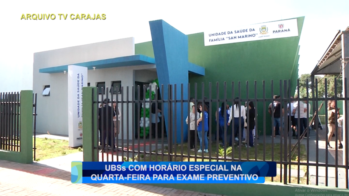 UBSs COM HORÁRIO ESPECIAL NA QUARTA-FEIRA PARA EXAMES PREVENTIVO