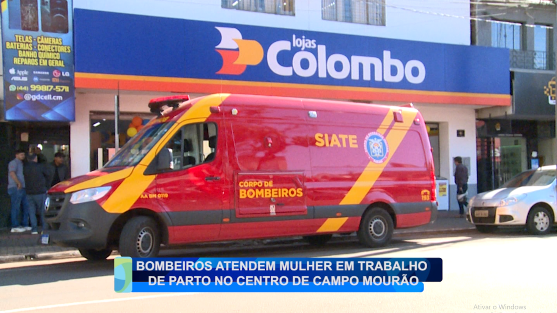 BOMBEIROS ATENDEM MULHER EM TRABALHO DE PARTO NO CENTRO DE CAMPO MOURÃO