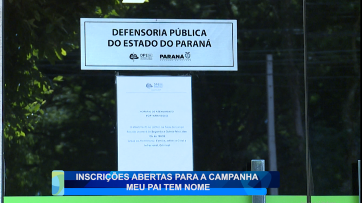 INSCRIÇÕES ABERTAS PARA CAMPANHA MEU PAI TEM NOME