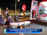 DUAS MULHERES FICAM FERIDAS EM QUEDA DE MOTO NA PR-158, EM CAMPO MOURÃO