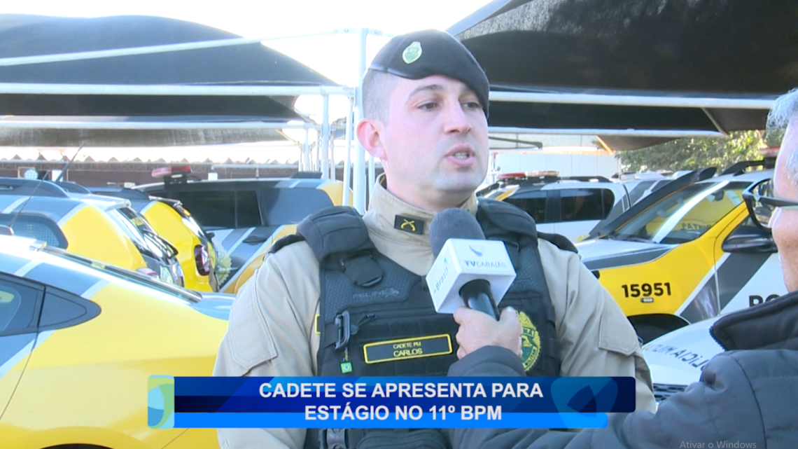 CADETE SE APRESENTA PARA ESTÁGIO NO 11º BPM