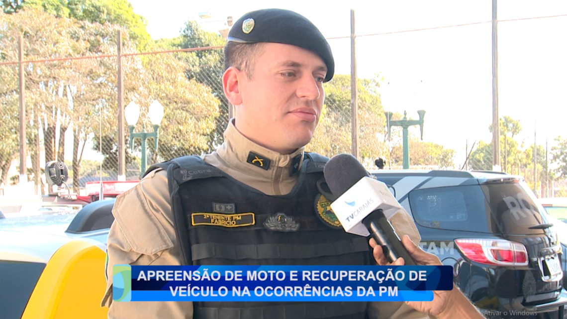 APREENSÃO DE MOTO E RECUPERAÇÃO DE VEICULO NAS OCORRÊNCIAS DA POLICIA MILITAR