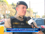 APREENSÃO DE MOTO E RECUPERAÇÃO DE VEICULO NAS OCORRÊNCIAS DA POLICIA MILITAR