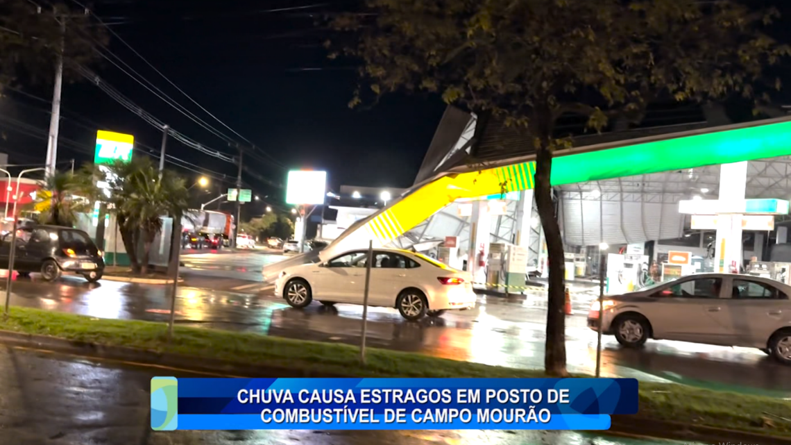 CHUVA CAUSA ESTRAGOS EM POSTO DE COMBUSTÍVEL EM CAMPO MOURÃO