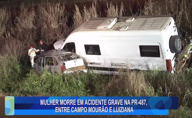 MULHER MORRE EM ACIDENTE GRAVE NA PR-487, ENTRE CAMPO MOURÃO E LUIZIANA