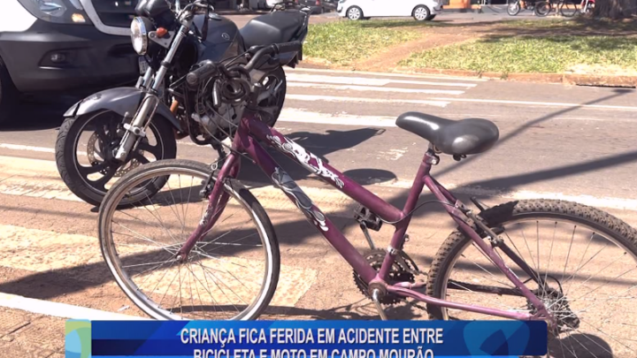 CRIANÇA FICA FERIDA EM ACIDENTE ENTRE BICICLETA E MOTO EM CAMPO MOURÃO