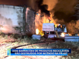 DOIS BARRACÕES DE PRODUTOS RECICLÁVEIS SÃO DESTRUÍDOS POR INCÊNDIO NA PR 487