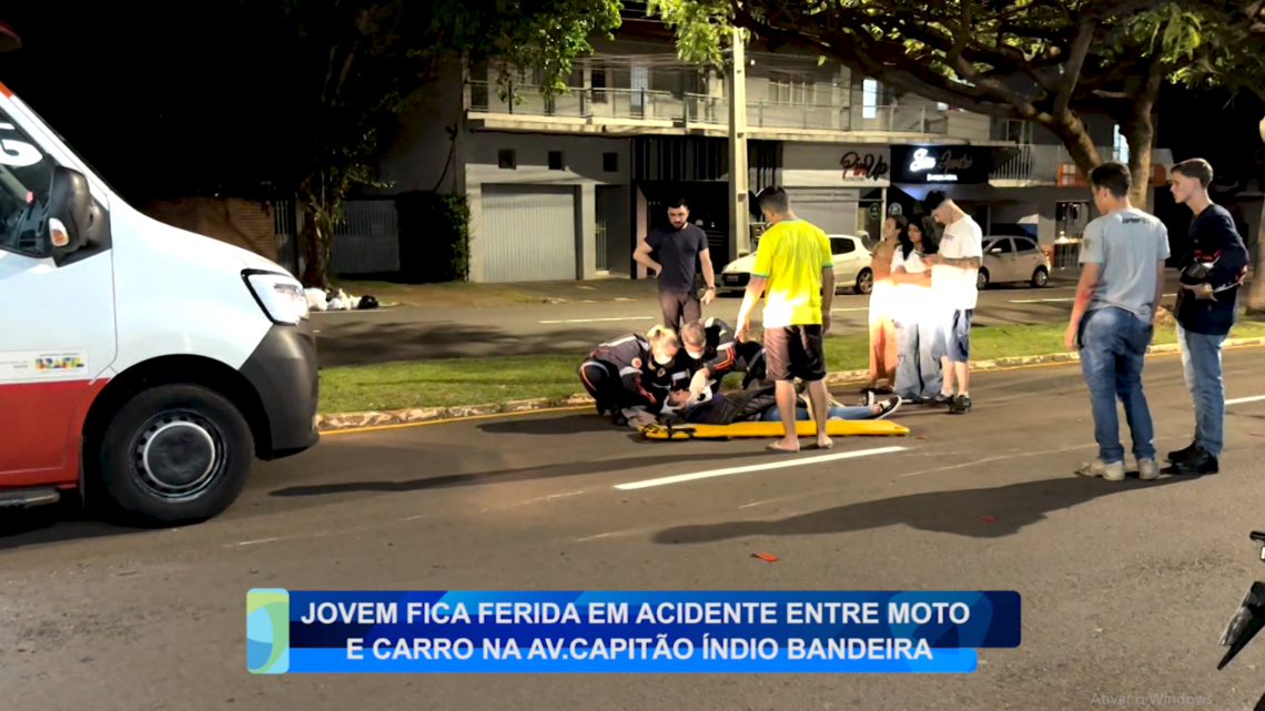 JOVEM FICA FERIDA EM ACIDENTE NA AV. CAPITÃO ÍNDIO BANDEIRA