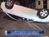 COLISÃO ENTRE DOIS VEÍCULOS TERMINA EM CAPOTAMENTO E FUGA NO CENTRO DE CAMPO MOURÃO