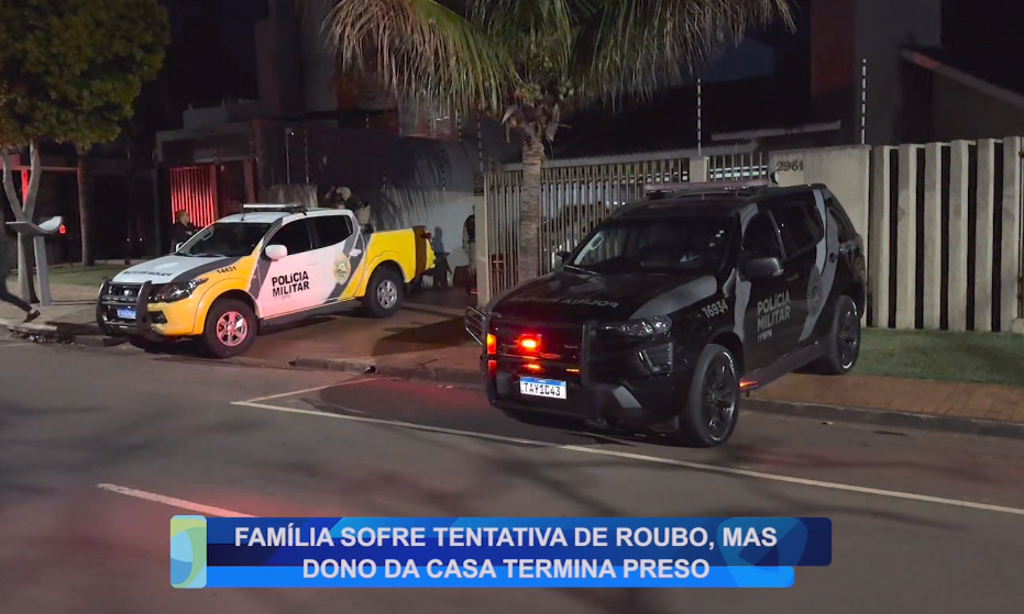 FAMÍLIA SOFRE TENTATIVA DE ROUBO, MAS DONO DA CASA TERMINA PRESO
