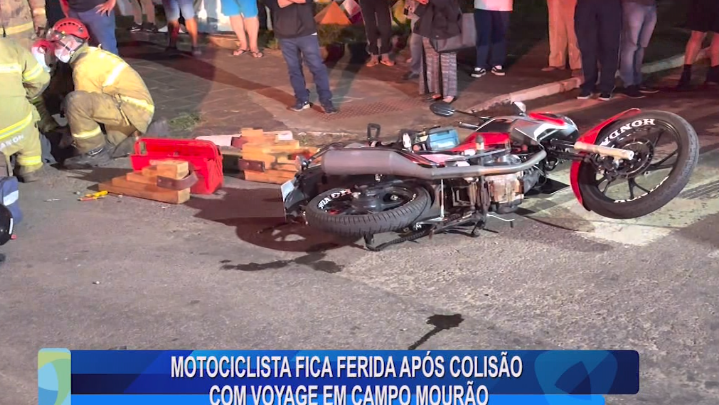 MOTOCICLISTA FICA FERIDA APÓS COLISÃO COM VOYAGE EM CAMPO MOURÃO