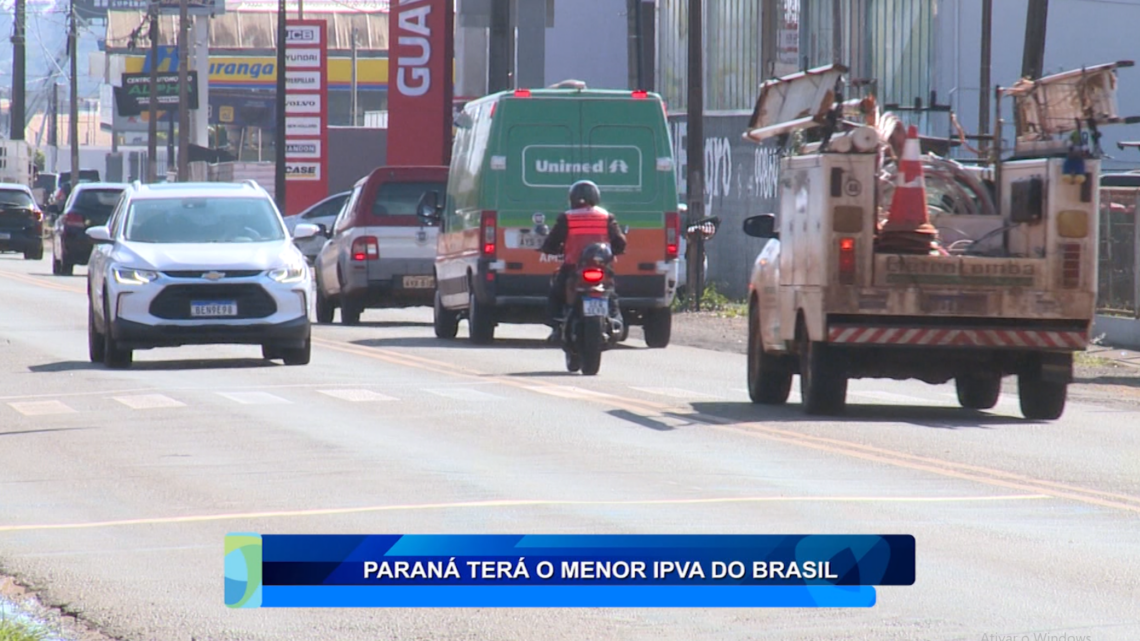 PARANÁ TERÁ O MENOR IPVA DO BRASIL