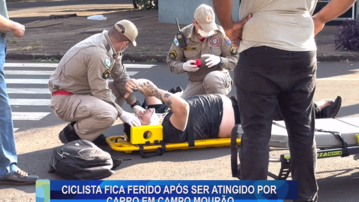 CICLISTA FICA FERIDO APÓS SER ATINGIDO POR CARRO EM CAMPO MOURÃO