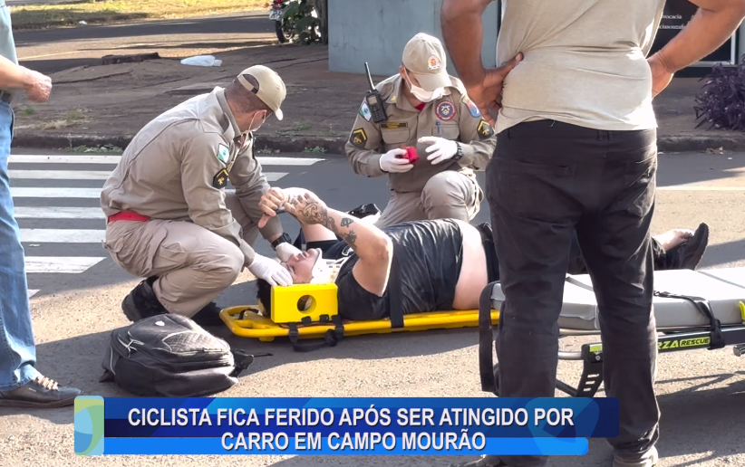 CICLISTA FICA FERIDO APÓS SER ATINGIDO POR CARRO EM CAMPO MOURÃO