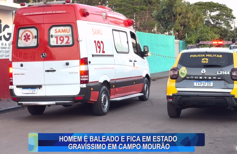 HOMEM É BALEADO E FICA EM ESTADO GRAVÍSSIMO EM CAMPO MOURÃO