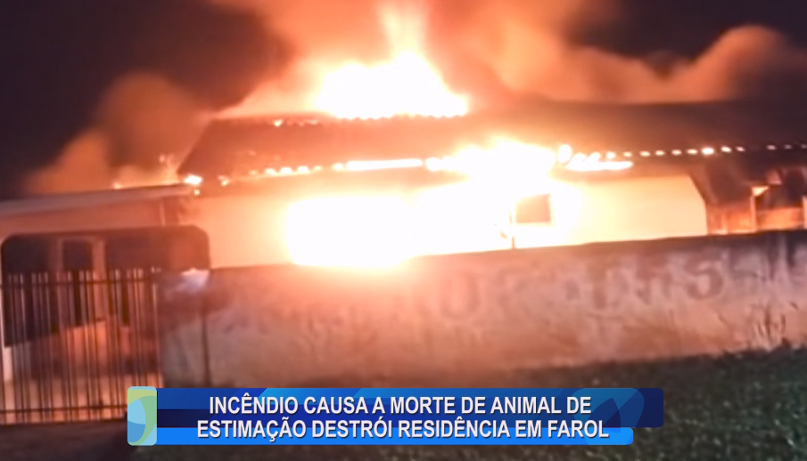 INCÊNDIO CAUSA A MORTE DE ANIMAL DE ESTIMAÇÃO DESTRÓI RESIDÊNCIA EM FAROL