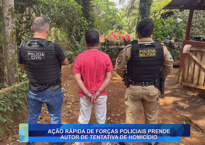 AÇÃO RÁPIDA DE FORÇAS POLICIAIS PRENDE AUTOR DE TENTATIVA DE HOMICÍDIO