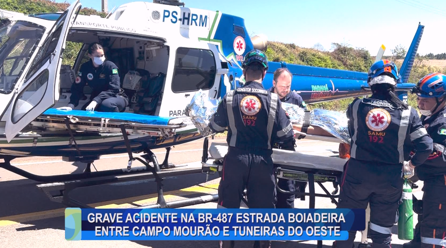 GRAVE ACIDENTE NA BR-487 ESTRADA BOIADEIRA ENTRE CAMPO MOURÃO E TUNEIRAS DO OESTE