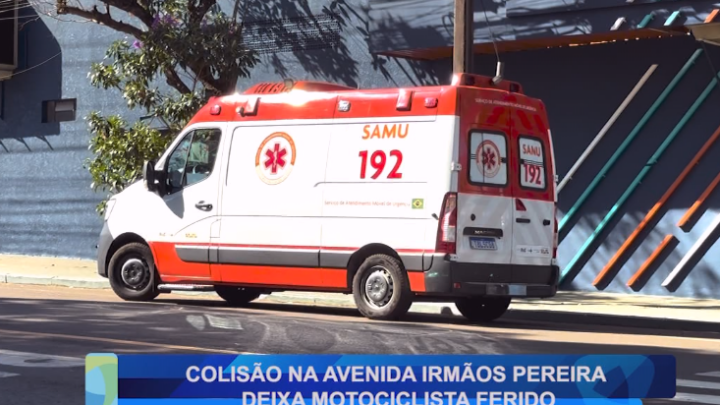 COLISÃO NA AVENIDA IRMÃOS PEREIRA DEIXA MOTOCICLISTA FERIDO