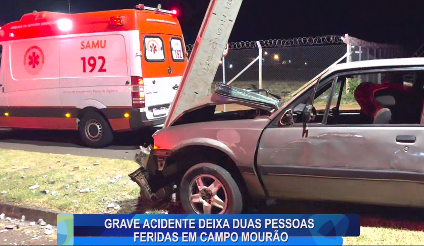 GRAVE ACIDENTE DEIXA DUAS PESSOAS FERIDAS EM CAMPO MOURÃO