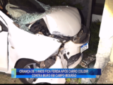 CRIANÇA DE 3 ANOS FICA FERIDA APÓS CARRO COLIDIR CONTRA MURO EM CAMPO MOURÃO