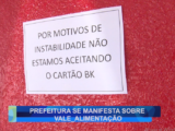 PREFEITURA SE MANIFESTA SOBRE VALE ALIMENTAÇÃO