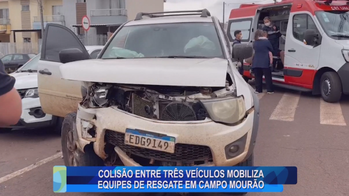 COLISÃO ENTRE TRÊS VEÍCULOS MOBILIZA EQUIPES DE RESGATE EM CAMPO MOURÃO