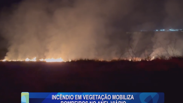 INCÊNDIO EM VEGETAÇÃO MOBILIZA BOMBEIROS NO ANEL VIÁRIO