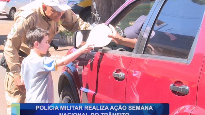 POLÍCIA MILITAR REALIZA AÇÃO SEMANA NACIONAL DO TRÂNSITO